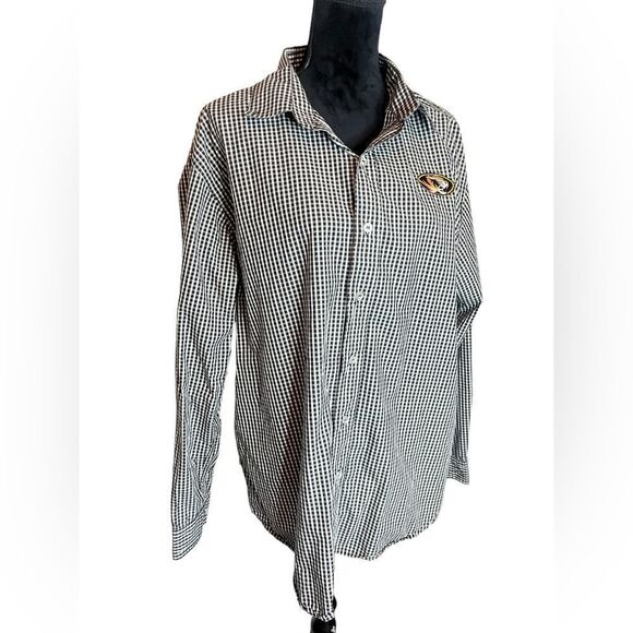 UNIVERSITY OF MISSOURI MIZZOU TIGERS CHECKERED LONG SLEEVE BUTTON UP MENS XL - Picture 7 of 8